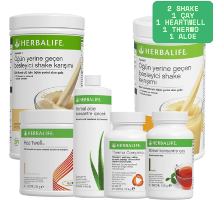 Mega Başlangıç Full Set (2 Shake + 1 Çay 100g + 1 Aloe + 1 Heartwell + 1 Thermo)